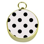 Polka Dots - Black on Pastel Pink Gold Compass