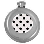Polka Dots - Black on Pastel Pink Hip Flask (5 oz)
