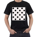Polka Dots - Black on Pastel Pink Men s T-Shirt (Black)