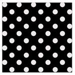 Polka Dots - Pastel Pink on Black Large Satin Scarf (Square)