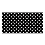 Polka Dots - Pastel Pink on Black Satin Shawl