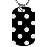 Polka Dots - Pastel Pink on Black Dog Tag (One Side)