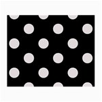 Polka Dots - Pastel Pink on Black Small Glasses Cloth (2 Sides)