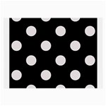 Polka Dots - Pastel Pink on Black Large Glasses Cloth (2 Sides)