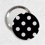 Polka Dots - Pastel Pink on Black 2.25  Handbag Mirror