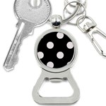 Polka Dots - Pastel Pink on Black Bottle Opener Key Chain