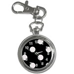 Polka Dots - Pastel Pink on Black Key Chain Watch