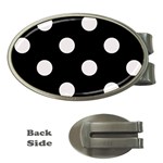 Polka Dots - Pastel Pink on Black Money Clip (Oval)