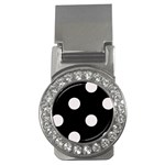 Polka Dots - Pastel Pink on Black Money Clip (CZ)