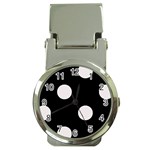 Polka Dots - Pastel Pink on Black Money Clip Watch