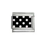 Polka Dots - Pastel Pink on Black Italian Charm (9mm)