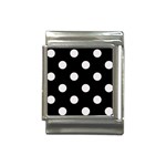 Polka Dots - Pastel Pink on Black Italian Charm (13mm)