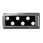 Polka Dots - Pastel Pink on Black Superlink Italian Charm (9mm)