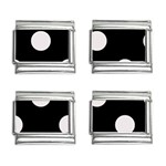 Polka Dots - Pastel Pink on Black 9mm Italian Charm (4 pack)