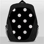 Polka Dots - Pastel Pink on Black Backpack Bag