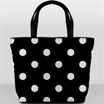 Polka Dots - Pastel Pink on Black Bucket Bag