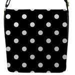 Polka Dots - Pastel Pink on Black Flap Closure Messenger Bag (S)