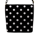 Polka Dots - Pastel Pink on Black Flap Closure Messenger Bag (L)