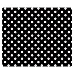 Polka Dots - Pastel Pink on Black Double Sided Flano Blanket (Small)