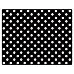 Polka Dots - Pastel Pink on Black Double Sided Flano Blanket (Medium)