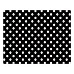 Polka Dots - Pastel Pink on Black Double Sided Flano Blanket (Large)