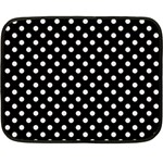 Polka Dots - Pastel Pink on Black Double Sided Fleece Blanket (Mini)