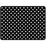 Polka Dots - Pastel Pink on Black Fleece Blanket (Large) (One Side)