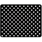Polka Dots - Pastel Pink on Black Fleece Blanket (Medium) (One Side)