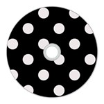 Polka Dots - Pastel Pink on Black CD Wall Clock