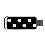 Polka Dots - Pastel Pink on Black Portable USB Flash (One Side)