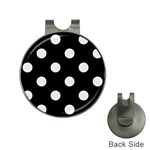 Polka Dots - Pastel Pink on Black Golf Ball Marker Hat Clip