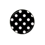Polka Dots - Pastel Pink on Black Hat Clip Ball Marker (10 pack)