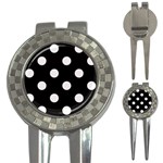 Polka Dots - Pastel Pink on Black 3-in-1 Golf Divot