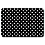 Polka Dots - Pastel Pink on Black Large Doormat