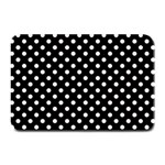 Polka Dots - Pastel Pink on Black Plate Mat