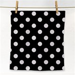Polka Dots - Pastel Pink on Black Face Towel