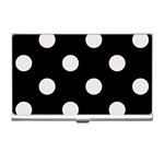 Polka Dots - Pastel Pink on Black Business Card Holder