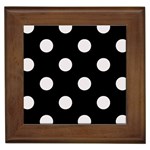 Polka Dots - Pastel Pink on Black Framed Tile