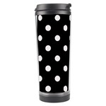 Polka Dots - Pastel Pink on Black Travel Tumbler