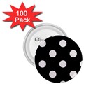 Polka Dots - Pastel Pink on Black 1.75  Button (100 pack)
