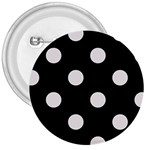 Polka Dots - Pastel Pink on Black 3  Button