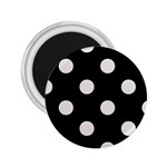 Polka Dots - Pastel Pink on Black 2.25  Magnet