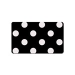 Polka Dots - Pastel Pink on Black Magnet (Name Card)