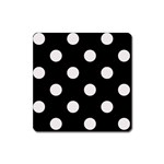 Polka Dots - Pastel Pink on Black Magnet (Square)