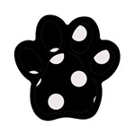Polka Dots - Pastel Pink on Black Magnet (Paw Print)