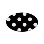 Polka Dots - Pastel Pink on Black Sticker Oval (10 pack)