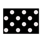 Polka Dots - Pastel Pink on Black Sticker A4 (10 pack)