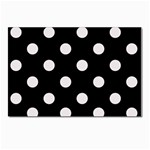 Polka Dots - Pastel Pink on Black Postcard 4 x 6  (Pkg of 10)