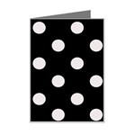 Polka Dots - Pastel Pink on Black Mini Greeting Card