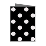 Polka Dots - Pastel Pink on Black Mini Greeting Cards (Pkg of 8)